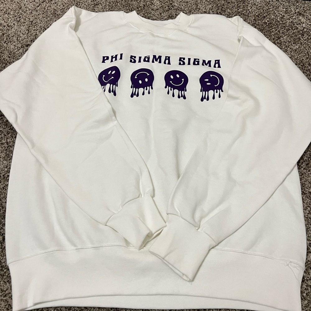 Oversized white crewneck - sorority
